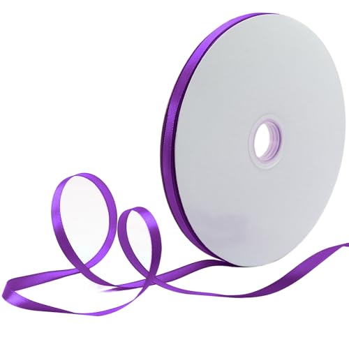 HARSKIYER 91,4 m langes violettes Satinband, solide Stoffbandrolle für Geschenkverpackungen, Blumensträuße, Hochzeit, Party, Haardekoration, Schleife und Handwerk von HARSKIYER