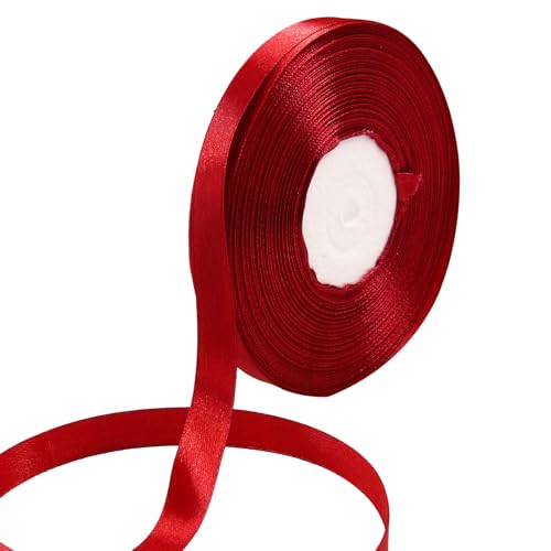 HARSKIYER 91,4 m rotes Satinband, solide Stoffbandrolle für Geschenkverpackungen, Blumensträuße, Hochzeit, Party, Haardekoration, Schleife und Handwerk, 91,4 m von HARSKIYER