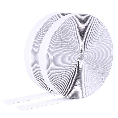 HASUDEI Klettband Selbstklebend 10m doppelseitiges Klettband 20mm Klettverschluss Selbstklebend Klettband Selbstklebend Extra Stark Klettbänder Hakenband Klebepads Klettstreifen Selbstklebend Weiß von HASUDEI