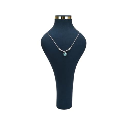 HATJZRUM Schmuckbüste Halskette Display Stand Halter Kleiderbügel Schmuck Display Büste Modell Rack Samt Anhänger Zeigen Regal for Mall Samt Schmuckständer Für Halsketten(Blue) von HATJZRUM