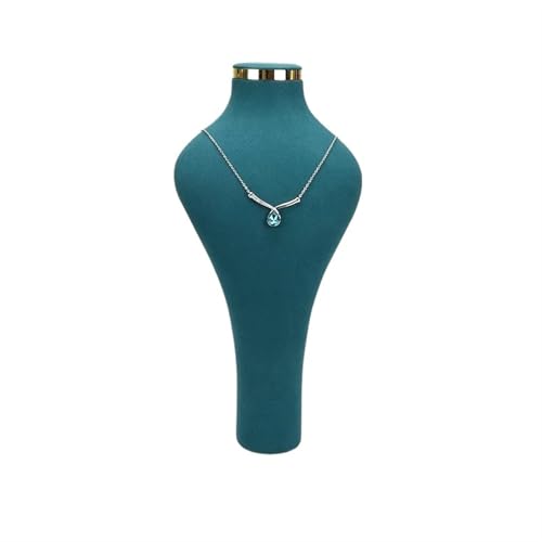 HATJZRUM Schmuckbüste Halskette Display Stand Halter Kleiderbügel Schmuck Display Büste Modell Rack Samt Anhänger Zeigen Regal for Mall Samt Schmuckständer Für Halsketten(Light Blue) von HATJZRUM