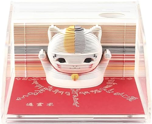 Kreativer 3d-Notizblock Diy-Notizen Notizblock Katzenform Papierskulptur, Geschenk, 3d-Kunstkalender Nicht Klebrige Notizen von HATUROPO