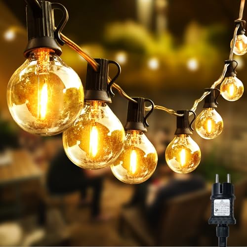 HAUSPROFI 30M 61+4 Stk. G40 Glühbirnen Lichterkette Außen LED Glühlampen Lichterkette für Innen und Außen Strombetrieben Wasserdicht keine Kitze Perfekt für Weihnachtsdeko Hochzeit Party usw. von HAUSPROFI