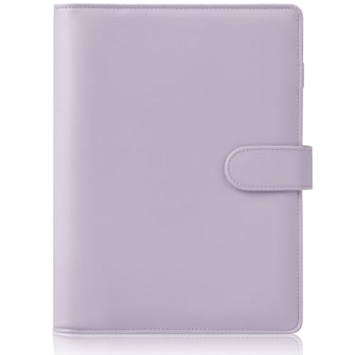 HAUTOCO A5 Binder, PU Leder A5 Ringbuch Abdeckung, Ringbuch A5 Nachfüllbar Budget Binder, Notizbuch A5 Ringbuch Planer Organizer Binder für Reisearbeit und Organizer, Lila von HAUTOCO