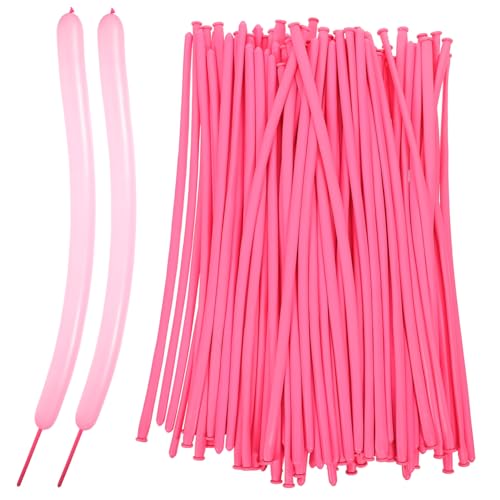 100St Zauberballon DIY-Dekoration Ballonkunst Ballonmodellierung Bausatz für Modellierballons lange Luftballons Ballongas Streifen-Modellierballons Party-Latexballons Emulsion Rosa HAWILLOSCH von HAWILLOSCH