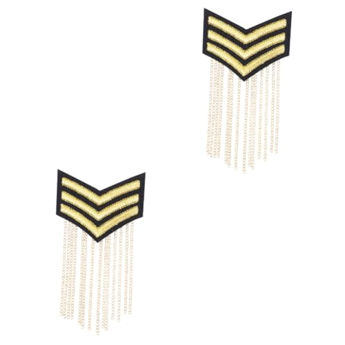 2 Stk Schulterklappen Unisex-quaste Quasten-schulterbrett Männer Epaulette Strapazierfähige Schulterklappe Schulterbrosche Epaulet Vintage Herren Epaulet Stoffs Tickerei Golden HAWILLOSCH von HAWILLOSCH