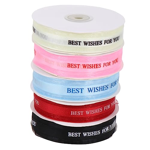 5 Rollen Verpackungsband Urlaubsdekoration Blumendekoration Geschenkband Kuchendekoration Band für Blumenstrauß ribbon bandfeile Band für die Party dekoratives Band Schleife HAWILLOSCH von HAWILLOSCH