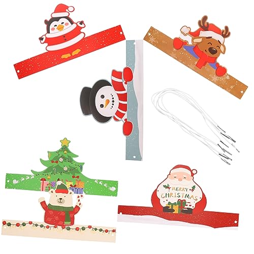 6 Stück Weihnachtspapierhüte 6 Stück Kappen Rollenspielhüte Festivalpapierhut Weihnachten Weihnachtspapierhüte Dekore Papierkopfbedeckung Weihnachtshut Kopfschmuck Partyzubehör HAWILLOSCH von HAWILLOSCH