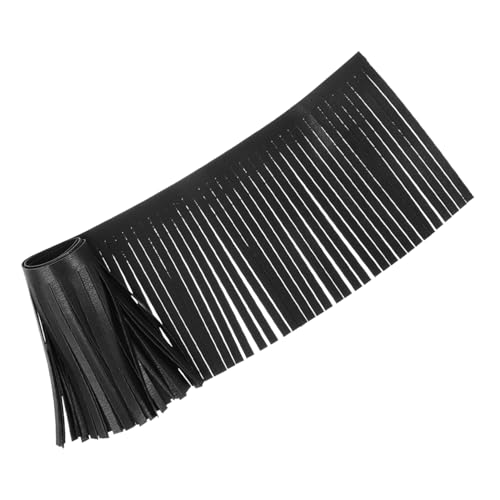 HAWILLOSCH 1 Blatt Leder Mit Fransen Diy-quastenmaterial Quastenbesatzdekoration Quastendekoration Hüftquaste Quaste Nähen Dekorative Kleiderquaste Tanzquaste Tanz-taillenkette Black Pu von HAWILLOSCH