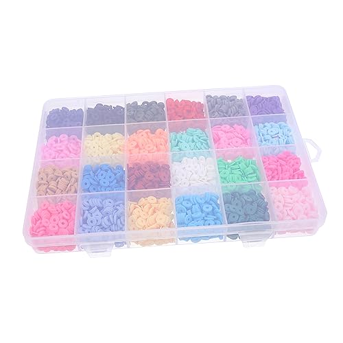 HAWILLOSCH 1 Box Ton Polymer Ton Scheibenperlen Schmuck Ton Flachperlen Ton Heishi Perlen Lose Perlen Bastel Ton Perlen Charm Armbänder Polymer Scheibenperlen DIY Kits Abstandshalter von HAWILLOSCH