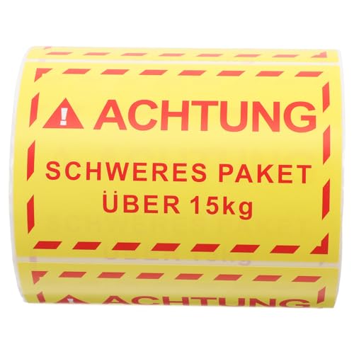 HAWILLOSCH 1 Etikett „übergewicht“. Warnaufkleber Für Den Versand Warnschilder Für Den Versand Umzugsetiketten Für Kartons Versandwarnaufkleber Versandaufkleber Beschichtetes Papier Yellow von HAWILLOSCH