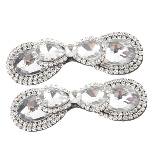 HAWILLOSCH 1 Paar Bogenschuh Braut Schuh Dekoration Perlenhochzeitsschuhe Dekorative Schuhclips Perlendekor Hochzeitsschuhe Bezaubern Perlen-schuhclips Schuhzubehör Silver Strasssteine von HAWILLOSCH