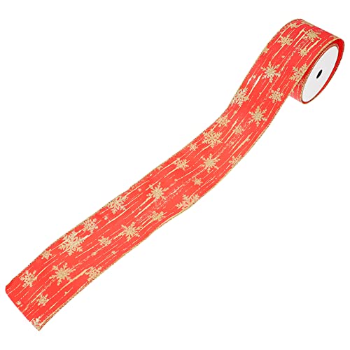 HAWILLOSCH 1 Rolle 6cm Weihnachtsband Weihnachtsgirlande para ramos buchones de flores Weihnachtsgeschenkband Kuchenband seidenband ribbon Geschenkpaketband Cartoon- Polyester rot von HAWILLOSCH