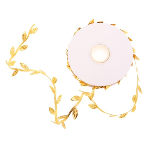 HAWILLOSCH 1 Rolle Blattgewebe seidenband ribbon haaraccessoires ziehschleifenband decor Kopfschmuckbänder selber machen Weihnachtsbänder Multifunktionsbänder Geschenkbänder Polyester Golden von HAWILLOSCH