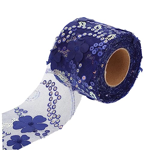 HAWILLOSCH 1 Rolle Dekoratives Tüllgewebe Band Für Kränze Spitzenapplikation Schleifenband Selber Machen Geschenkbänder Vintage-spitzenbesätze Vintage Spitzenband Nähband Polyester Blue von HAWILLOSCH