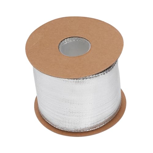 HAWILLOSCH 1 Rolle Gold- und Silberzwiebelband festliches Band Polyester-Seidenband Schleife Polyesterstr creatim weihnachten DIY exquisites Wickelband Geschenkband metallische Linie Silver von HAWILLOSCH