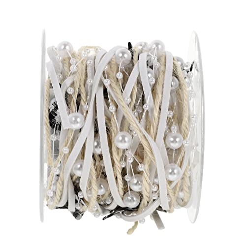 HAWILLOSCH 1 Rolle Gurt Weihnachtsband ribbon verpackung karton für torten weihnachts deke Weihnachtsbastelband Feiertagsband DIY Schleifenband Bastelband machen Baumwolle Weiß von HAWILLOSCH