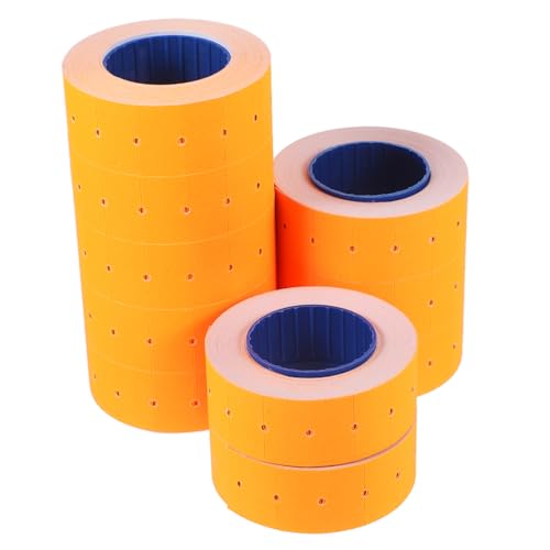 HAWILLOSCH 1 Rolle Preisschildpapier tags buisiness tagger beschriftungsschilder einzelhandel Etikett klebrig Fan-Shop leerer Preisaufkleber selbstklebendes leeres Preisschild Orange von HAWILLOSCH