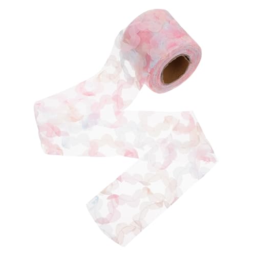 HAWILLOSCH 1 Rolle Rosen aus Chiffongarn seidenband bandfeile stickerpappier Blumennähte mit Spitzenbesatz Blumendekor geschenkband Stickerei Spitzenbesatz DIY Bastelspitze Polyester Rosa von HAWILLOSCH