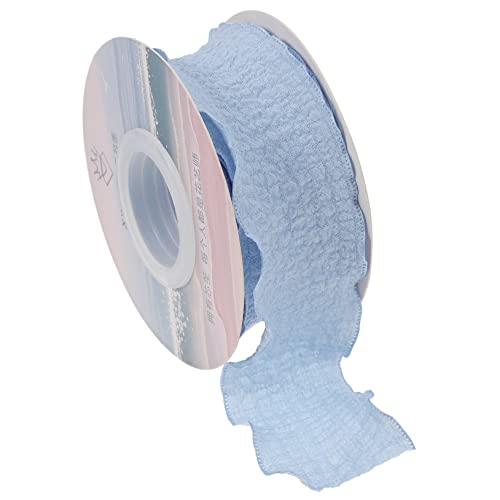 HAWILLOSCH 1 Rolle Rüschenband aus Spitze Spitzenband empfindlicher Kleidungsstoff breiter Spitzenbesatz ribbon bandfeile Spitzenkleidung trimmen dekorativer Spitzenbesatz Polyester Sky-blue von HAWILLOSCH