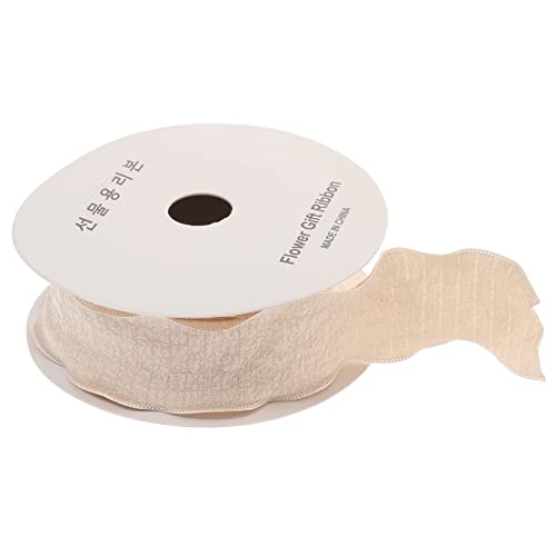 HAWILLOSCH 1 Rolle Rüschenband aus Spitze ribbon bandfeile Band-Geschenkdekoration Spitzenbesatz Kleiderdekore bastelset basteln DIY-Bekleidungsstoff dekorativer Kleiderstoff Polyester Beige von HAWILLOSCH