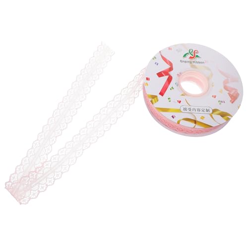 HAWILLOSCH 1 Rolle Spitzenband Blumenstraußband Spitzenstoff Seilband Netzband Geschenkband Wickelband Bänder Mit Spitzenbesatz Band Für Spitzenbänder Zum Basteln Rosa Polyester von HAWILLOSCH