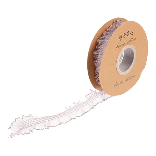 HAWILLOSCH 1 Rolle Stretch-Spitze ribbon bandfeile tischläufer klemmgardinen unikal übergardine Nähen trimmen Spitzenbänder zum Basteln Spitzendekor Spitzenband nähen Stoffbesatz Organza Rosa von HAWILLOSCH