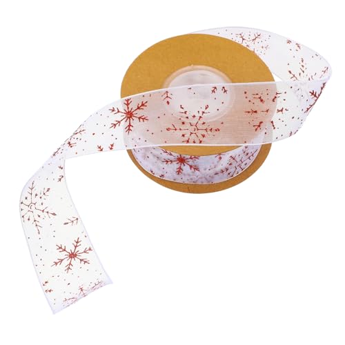 HAWILLOSCH 1 Rolle Transparentes Schneeflockenband Zierband Weihnachtsband Schneeflockenband Weihnachtsbaumdekoration Transparentes Für Weihnachtsgeschenke Verpackungszubehör von HAWILLOSCH