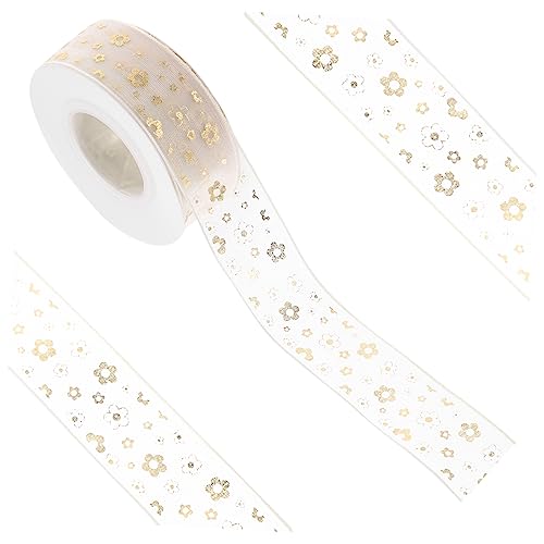 HAWILLOSCH 1 Rolle Verpackung Satin band Dekoration Bänder zum Verpacken gemustertes Band Urlaub Party Gold seidenband ribbon verschleißfestes Geschenkband Festival-Handwerksband die Seide von HAWILLOSCH