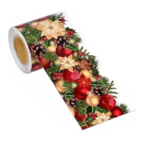 HAWILLOSCH 1 Rolle Weihnachtsdekorationsaufkleber Grenzpapier Festival-bordüre Dekorativer Randaufkleber Klassenzimmer Dekore Klassenzimmer-randdekoration Aufkleber Aus Beschichtetem Papier von HAWILLOSCH