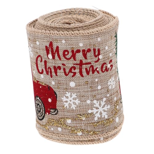 HAWILLOSCH 1 Rolle Weihnachtsgeschenkband Geschenkband Zum Basteln Party-verpackungsband Weihnachtsband Für Diy Weihnachtsbänder Zum Basteln Weihnachtsband Für Ornamente Eisendraht Khaki von HAWILLOSCH