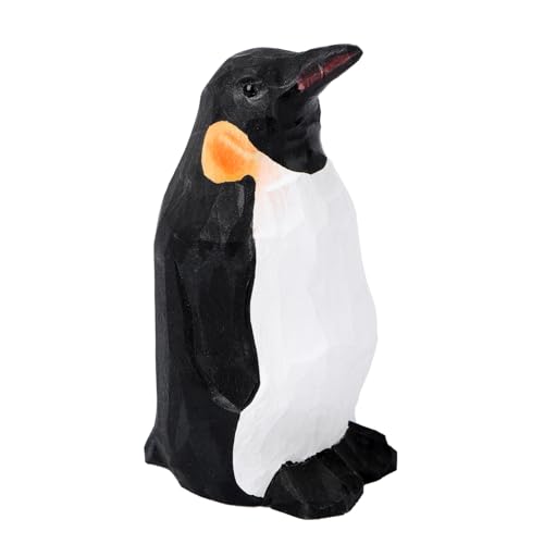 HAWILLOSCH 1 STK Holz Pinguin Ornamente Pinguin Kuchen Topper Pinguine Miniatur Fisch Tierische Holzskulptur Kreatives Holzdekor Haushaltsdekoration lustige Foto-Requisite hölzern Black von HAWILLOSCH