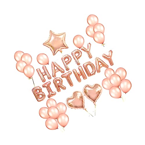 HAWILLOSCH 1 Satz Ballonanzug Luftballons Zum Geburtstag Party Geburtstags-konfetti-ballon Buchstaben-ballon-banner Banner Mit Geburtstagsballons Girlandendekor Emulsion Rose Gold von HAWILLOSCH