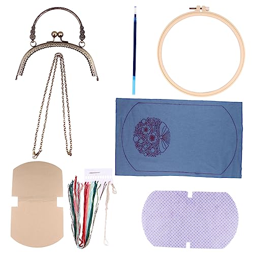 HAWILLOSCH 1 Satz DIY-Material-Kit repair kit embroidery set stickset strickset Herstellung Kreuzstichpackungen Kreuzstichpackung für Umhängetaschen handgefertigte Accessoires Stoff Violett von HAWILLOSCH