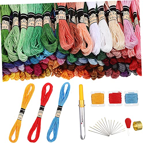 HAWILLOSCH 1 Satz DIY Stickerei Handarbeiten Garn für Armbänder Strickwerkzeug Handstickzubehör Armbandzubehör Strickset Mini-Stickset Stickgarn-Set selber machen Nähzubehör Nadel ist Eisen von HAWILLOSCH