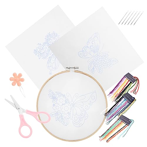 HAWILLOSCH 1 Satz Embroidery Kit Beginner Embroidery Needles Embroidery Hoop Embroidery Punch Needle Kit Beginners Embroidery Kit Beginner Embroidery Kit Embroidery Floss Hand Embroidery von HAWILLOSCH