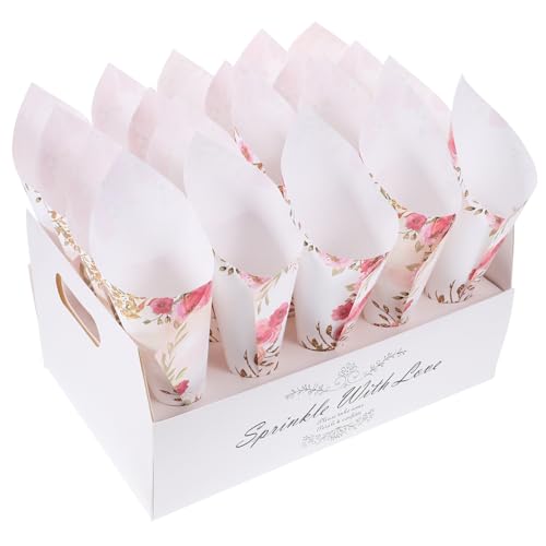 HAWILLOSCH 1 Satz Hochzeitspapierprodukte Süßigkeiten Konfetti-Halter hohle Konfettihalter geschenkverpackung Papierbox Kegelhalter Papiertüten für Papierkegel Kraftpapier von HAWILLOSCH