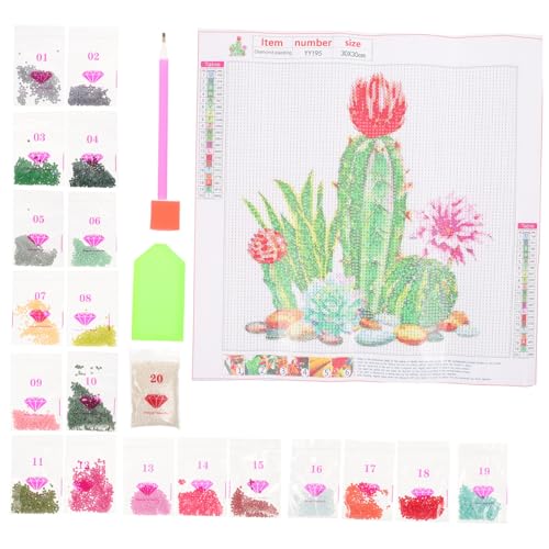 HAWILLOSCH 1 Satz Kaktus Kreuzstich Kreuzstichzubehör Nähen-DIY-Kit Stickset Früchte DIY-Stickset Nähset embroidery kit embroidery set werkzeug sticken handwerk Stickerei-Starter-Kit Stoff von HAWILLOSCH