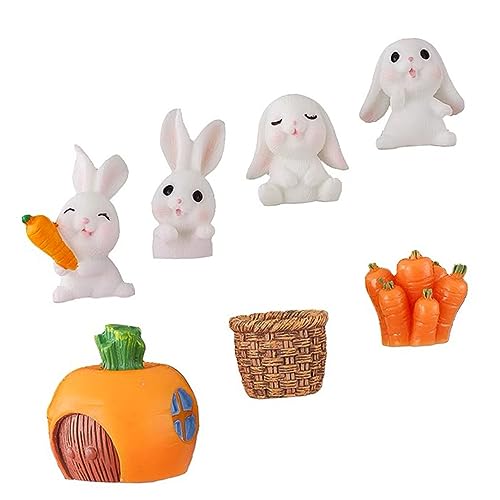 HAWILLOSCH 1 Satz Kuchendekoration hasenfiguren animal figures cute decor gartendeko rostoptik Tierfigur Miniaturkaninchen schmücken Autodekorationen Kaninchen-Dekor Mikrolandschaft Hase PVC von HAWILLOSCH