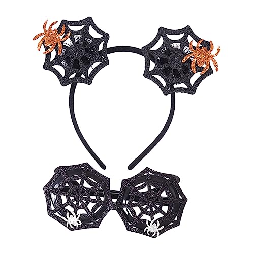 HAWILLOSCH 1 Satz Spinnennetz-stirnband Abschlussball Requisiten Halloween-brille Halloween-kostümkleidung Halloween-cosplay-kopfbedeckungen Halloween-kopfschmuck Horror-stirnband Filzstoff von HAWILLOSCH