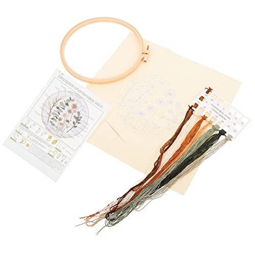 HAWILLOSCH 1 Satz Stickerei-Starter-Kit Blumenzubehör Kreuzstichzubehör Stickwerkzeug selber machen Stickereien mit Blumenmustern Cross-Kit DIY-Sticksets Nähzubehör Bettwäsche aus Baumwolle von HAWILLOSCH