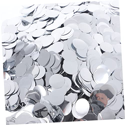 HAWILLOSCH 1 Satz rundes Papier werfen frohes neues jahr konfetti Weihnachtskonfetti runden Kreis jahrestag hochzeitsdeko Geburtstagsfeier Konfetti Party Konfetti Aluminiumfolie Silver von HAWILLOSCH