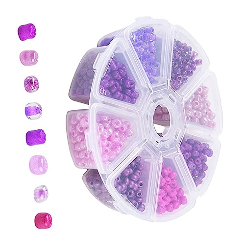 HAWILLOSCH 1 Schachtel Verlaufs Perlen Diy Bastelperlen Schicke Lose Perlen Halskette Lose Perle Abstandsperle Zum Basteln Materialien Zur Schmuckherstellung Basteln Mit Perlen Glas Violett von HAWILLOSCH