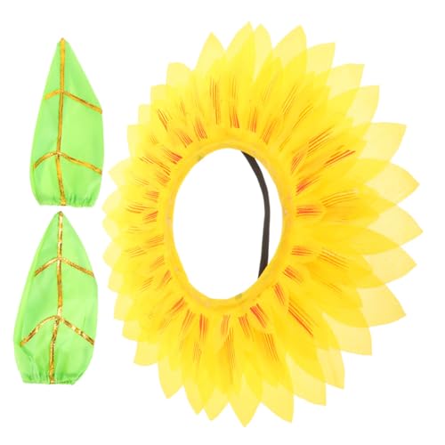 HAWILLOSCH 1 Set Sonnenkopfschmuck Dekor Kleidung Kinder Kopfbedeckung Sonnenblumen Kopfbedeckung Für Tanzparty Lustiges Kostüm Für Kinder Sonnenblumen Kapuze Für Bühnentanzkostüme von HAWILLOSCH