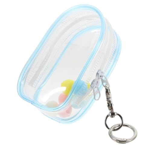 HAWILLOSCH 1 Set Tragbarer, Durchsichtiger Puppen-aufbewahrungs-organizer Mit Schlüsselanhänger, Reißverschluss, Staubdichter Sammlerkoffer, Transparente Tasche, Schlüsselanhänger Für von HAWILLOSCH