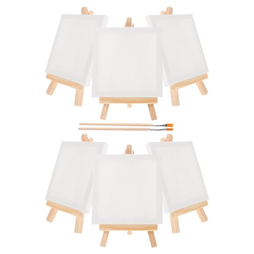 HAWILLOSCH Mini-staffelei-set mit Holzrahmen 10 X 10 Cm für Jungen und Mädchen und Erwachsene Zeichenblock und Ständer von HAWILLOSCH