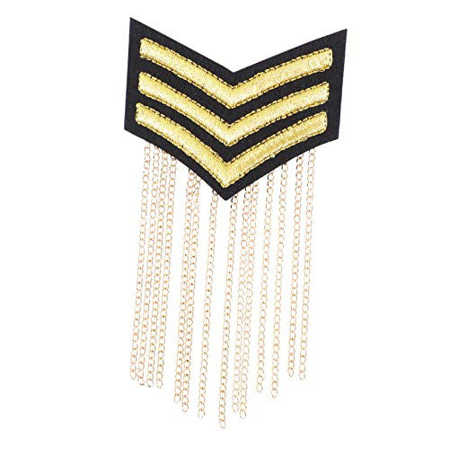 HAWILLOSCH 1 Stk Schulterklappen Schulterabzeichen Epauletten Mit Strassquasten Brosche Für Männer Vintage Herren Epaulet Männer Schulterbrett Männer Epaulette Jahrgang Epaulette Eisen Golden von HAWILLOSCH