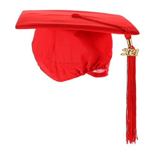 HAWILLOSCH 2021 Graduation Cap Hut Stabilisator Rot Größe Stilvolle Trencher Cap Für Roman Party Kopfschmuck von HAWILLOSCH