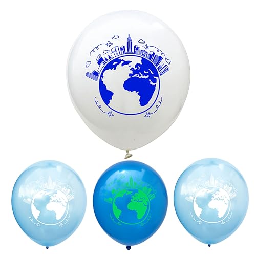 HAWILLOSCH 10 Stück 12 Latexballons blaue Luftballons Erde Ballons Festivalballons weiße Luftballons kreative Luftballons deckenverkleidung dekoringe Partyballons Ballondekoration Blue von HAWILLOSCH