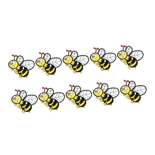 HAWILLOSCH 10 Stück Bienen Bestickter Stoff Patch Cartoon Nähflicken Aufnäher Zum Nähen Bienen Patches DIY Patch Applikationen Für Kleidung Aufkleber Zum Nähen Cartoon Patches Twill von HAWILLOSCH